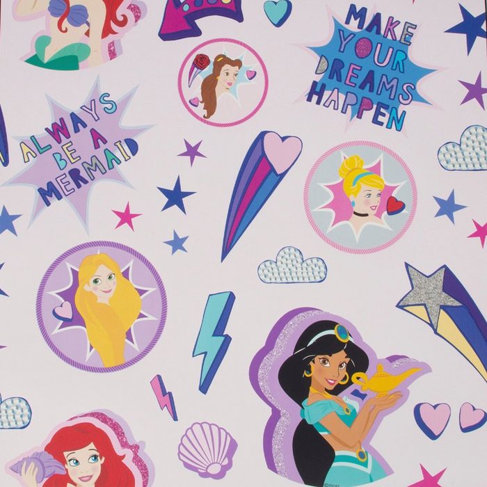 Disney Papiertapete Prinzessinen Mix (1 St) Bunt - 10mx53cm