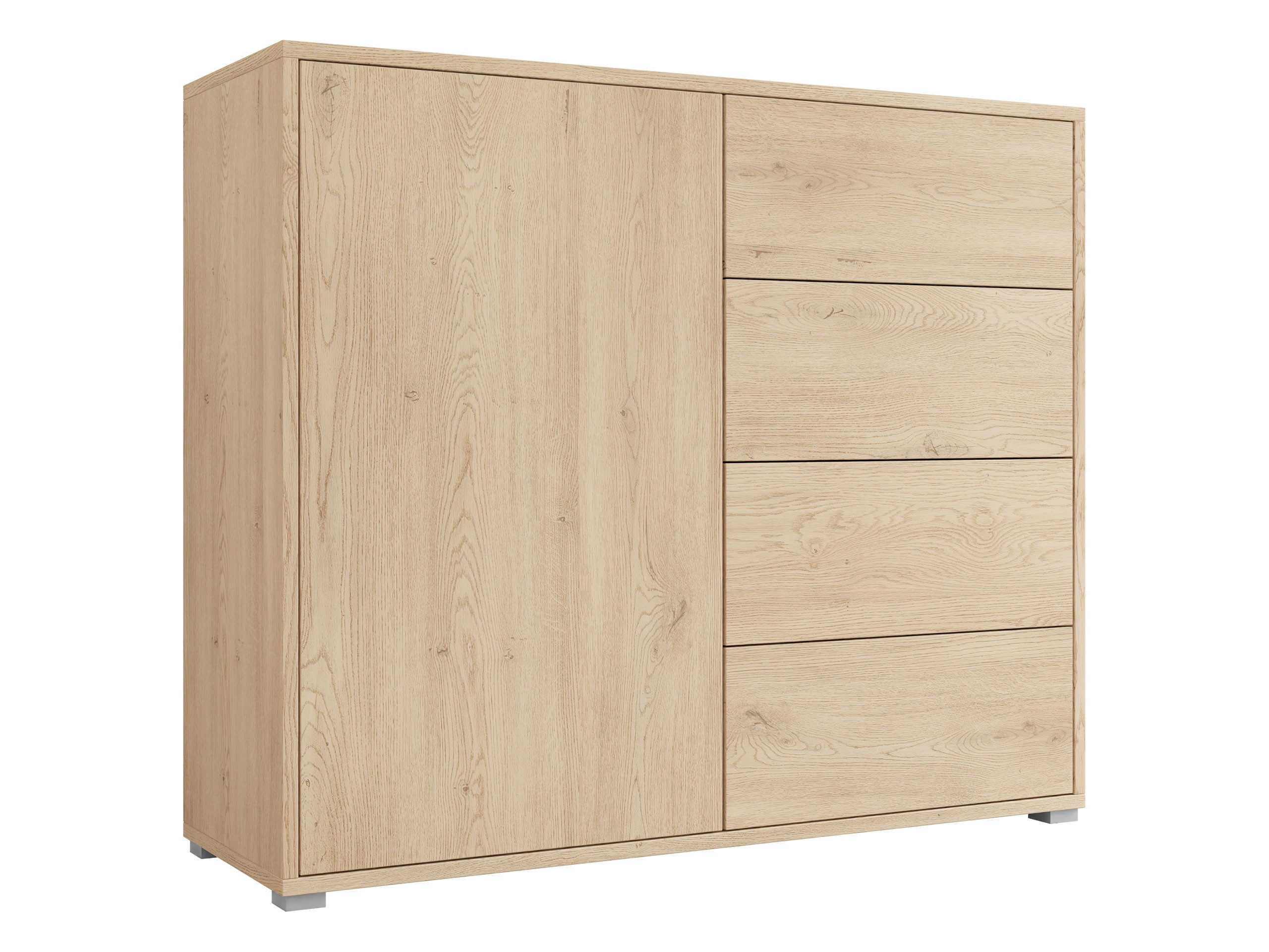 MIRJAN24 Kommode Gesita K1D4SZ (mit 4 Schubladen und Tür), Griffloses Öffnungssystem