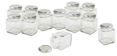 VBS Großhandelspackung Einmachglas, Glas, eckig, 12 Stück
