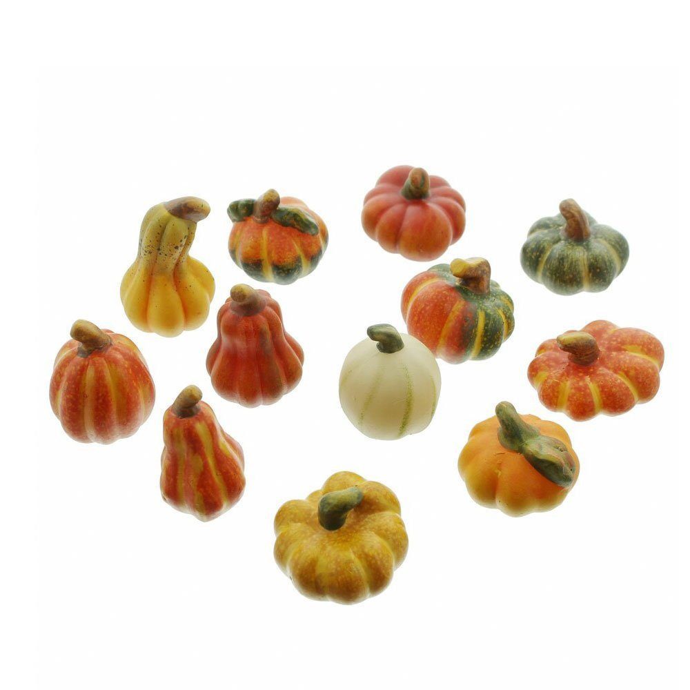 Dekofigur Kürbis Deko Figur Herbst Terracotta Figuren Halloween Pumpkin 12er