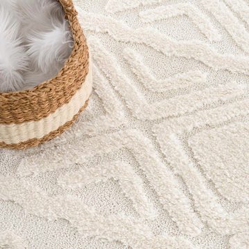 Hochflor-Teppich Andro, Home affaire, rechteckig, Höhe: 20 mm, Boho Stil, weich, Hoch Tief Struktur, Wohnzimmer