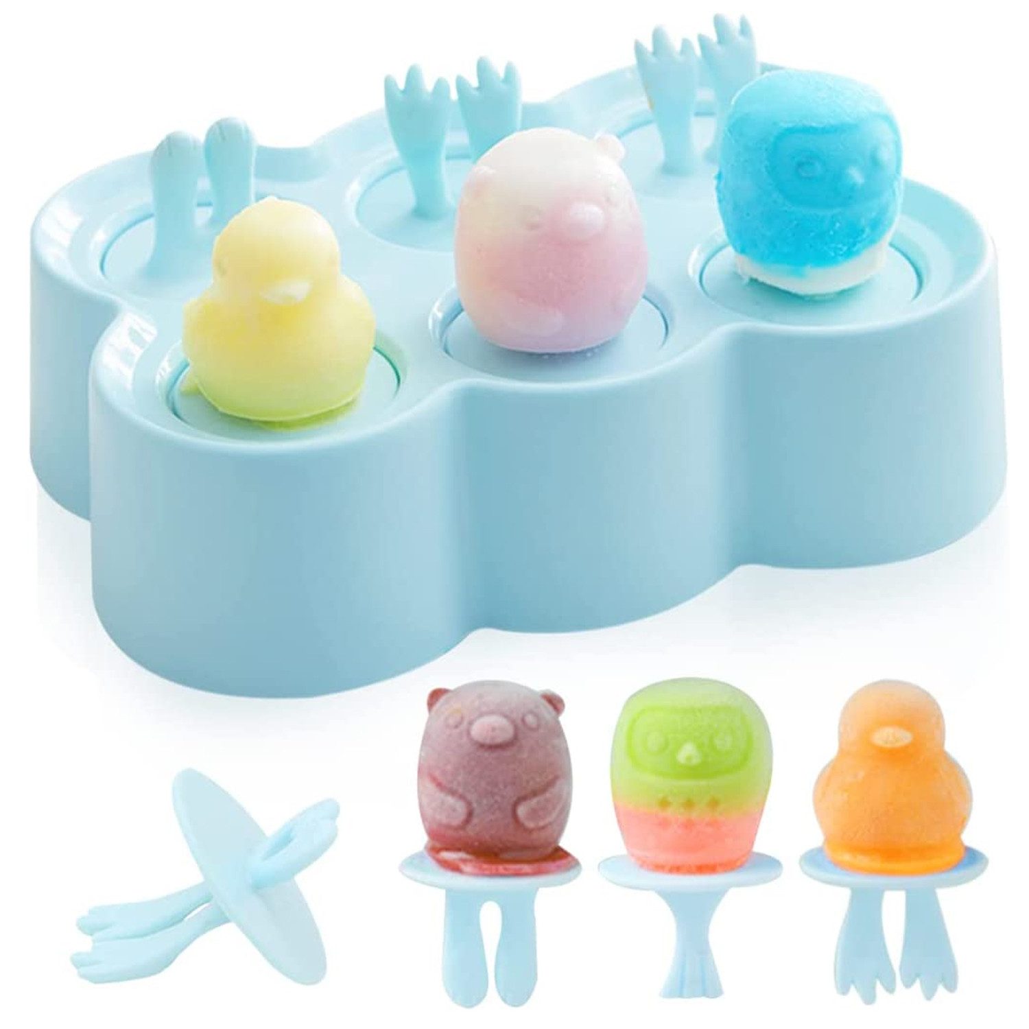 TUWENA Eisform Eisformen, 6 Eisform Eis am Stiel, Popsicle Formen, Stieleisformer, für Kinder, Baby