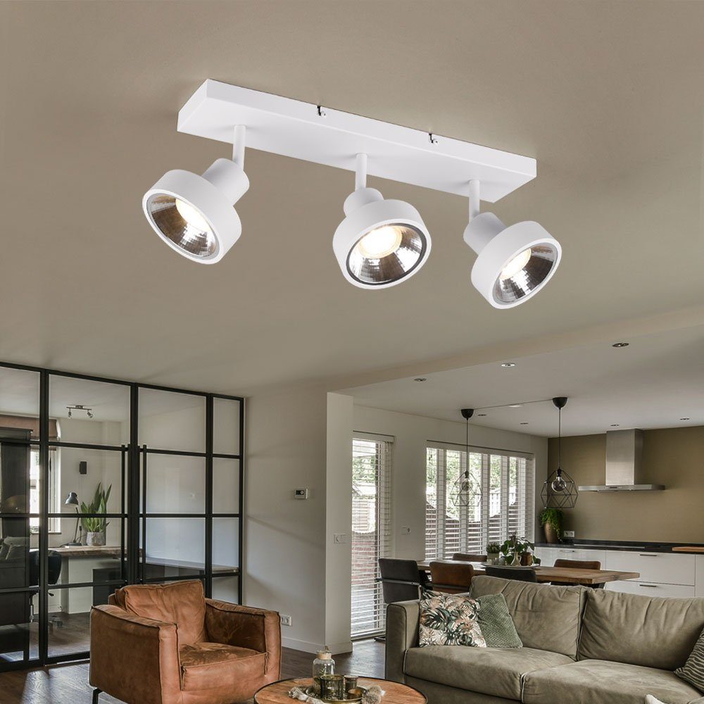 TRIO Leuchten Deckenleuchte, Leuchtmittel nicht inklusive, Deckenlampe Spotleuchte Spotlampe 3 flammig Spots beweglich weiß matt