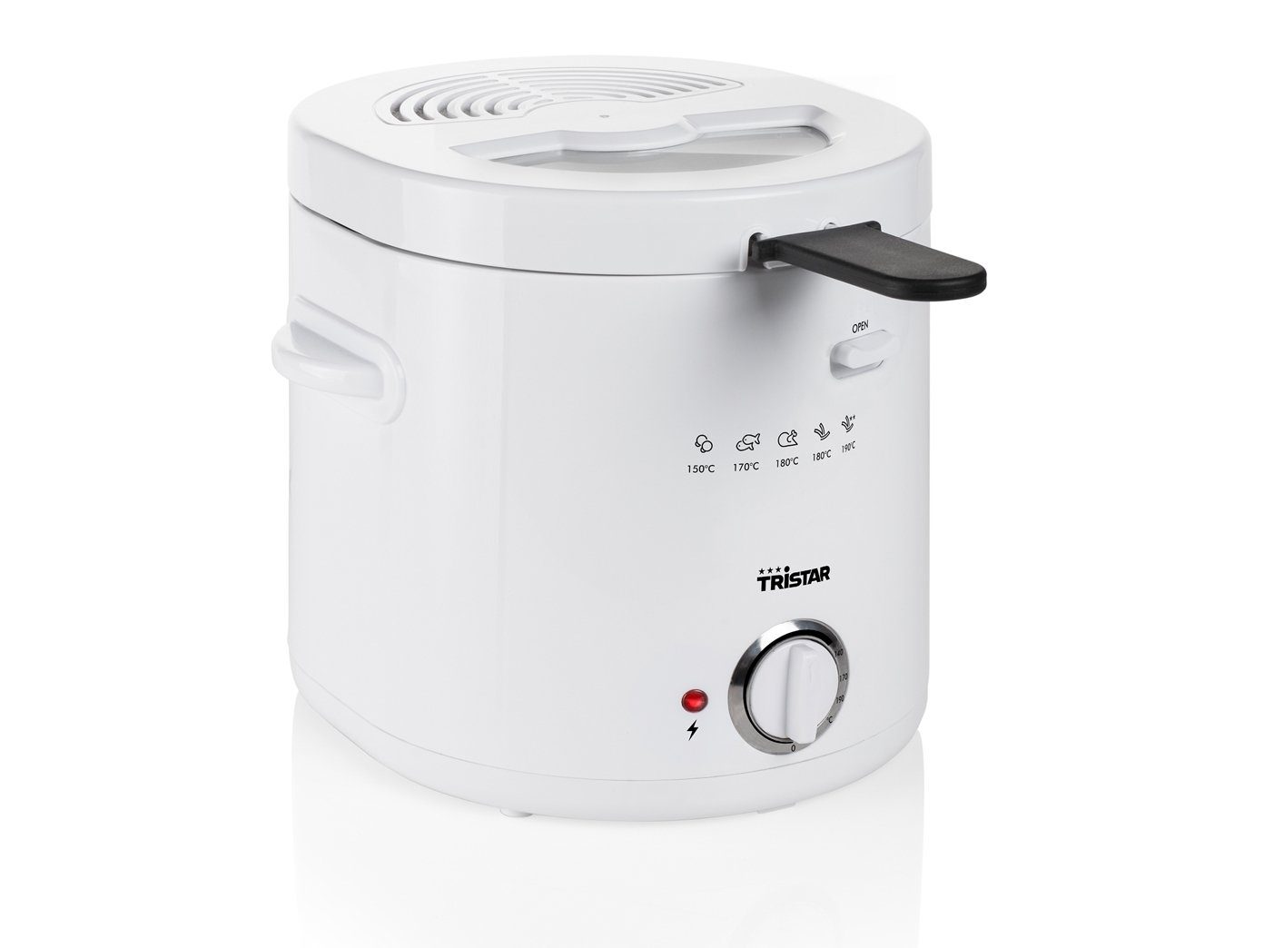 Tristar Fritteuse, 1000 W, Kleine Mini Öl-Fritöse mit Geruchsfilter, regelbarer Thermostat Weiß