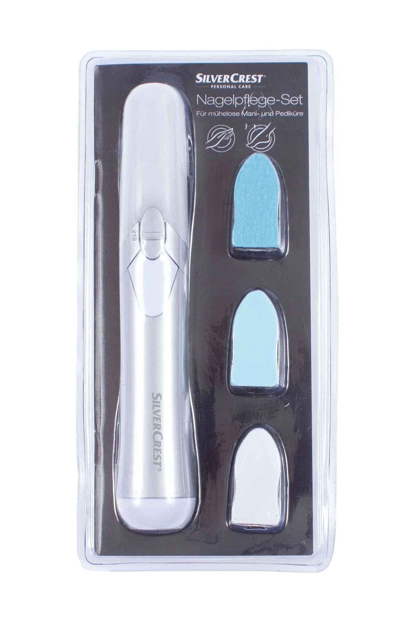 SilverCrest Maniküre-Pediküre-Set Elektrisches Nagelpflege Set einfache leichte Maniküre Pediküre, 5-tlg., Komplettes Maniküre- und Pediküreset für Hände und Füße, Leichte & mühelose Maniküre & Pediküre