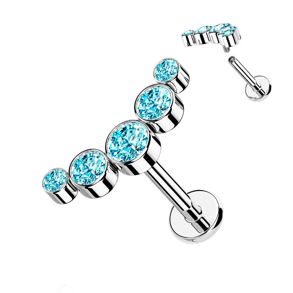 Taffstyle Piercing-Set Piercing Ohr Bogen flach 5 Kristalle Rosegold Clear günstig online kaufen