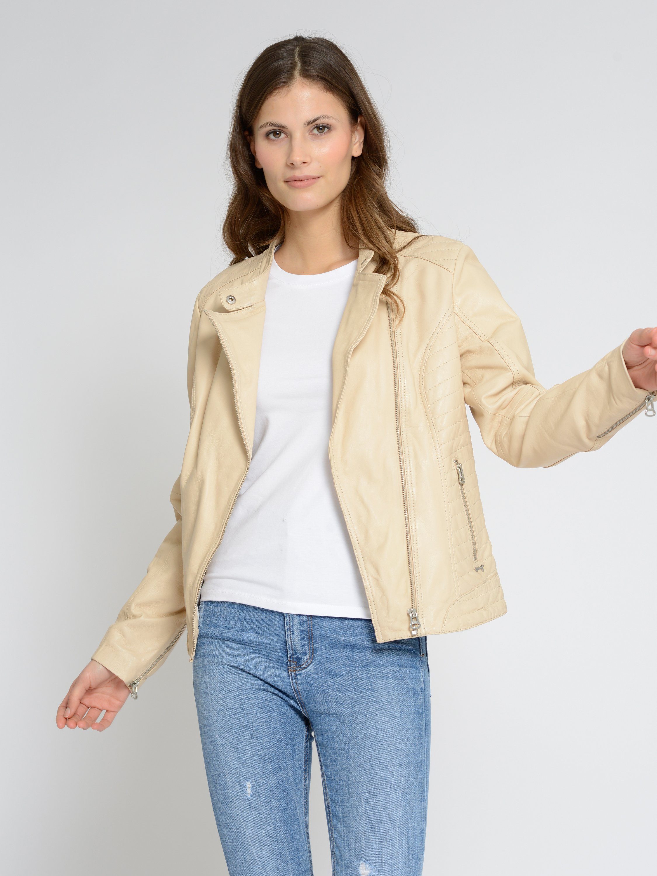 Maze Lederjacke 42021225 ivory | Übergangsjacken