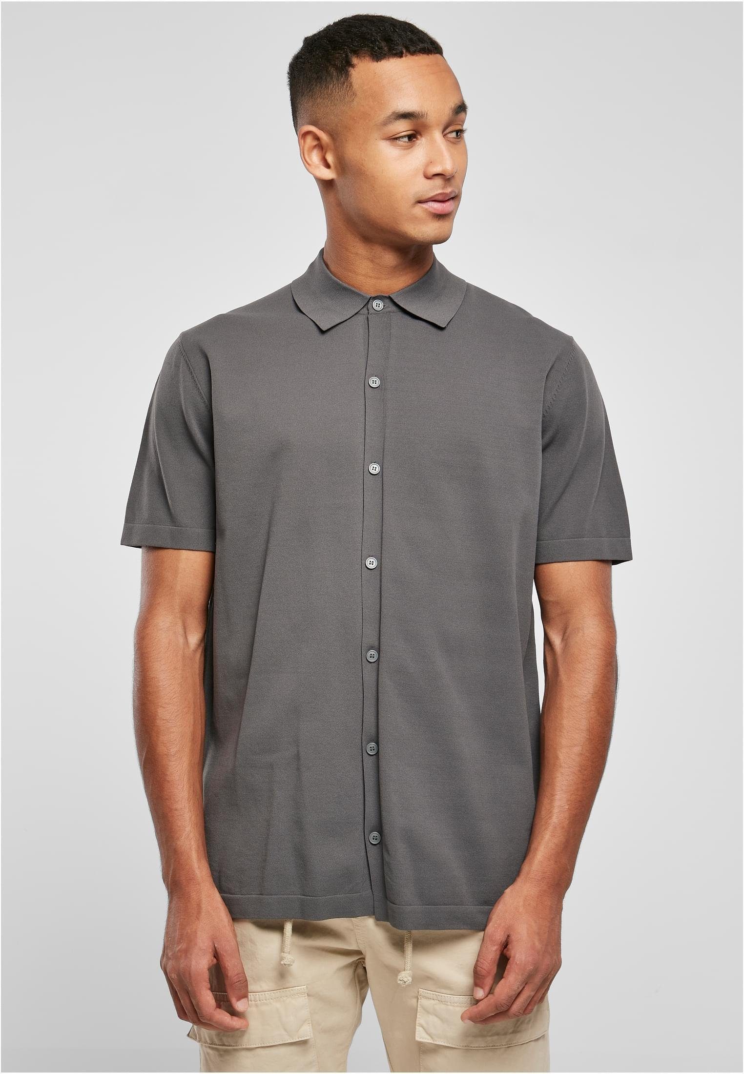 URBAN CLASSICS Outdoorhemd Knitted Shirt Kurzarmhemd Herren