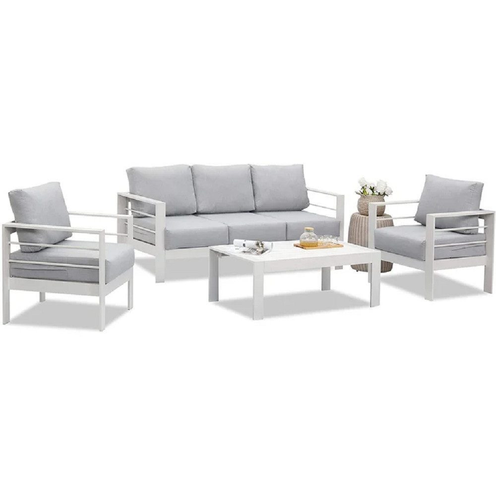 MeXo Gartenlounge-Set Terrassenmöbel Set Aluminium 5 günstig online kaufen