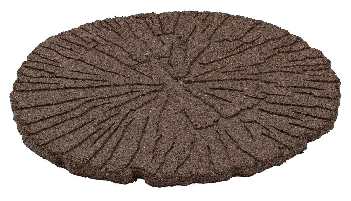 Lemodo Trittsteine Trittstein, Gartenplatte, Gehwegplatte in Baumstammoptik, 46x46 cm, 4-St., Rutschfester Untergrund, Baumstamm-Optik