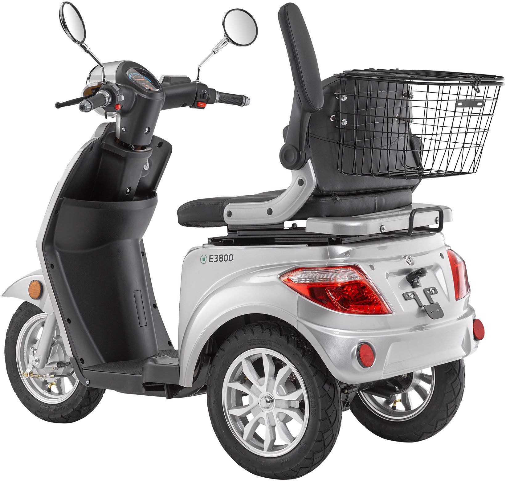 Luxxon Elektromobil E3800, 800 W, 20 km/h, (Elektroroller, Korb), bis zu 65 km Reichweite, Elektro Dreirad, Seniorenmobil
