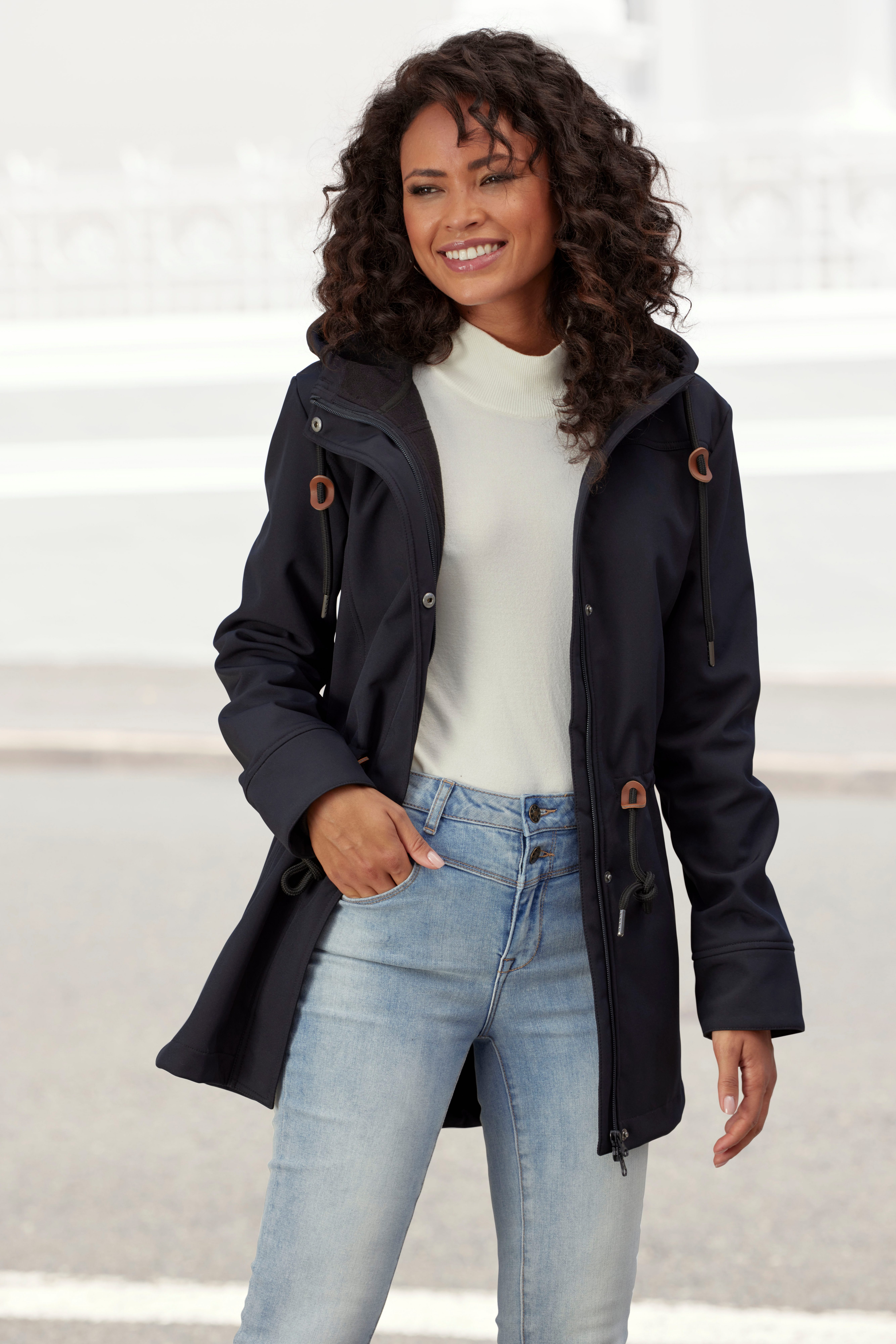 vivance active Softshelljacke mit Kordelzug an günstig online kaufen