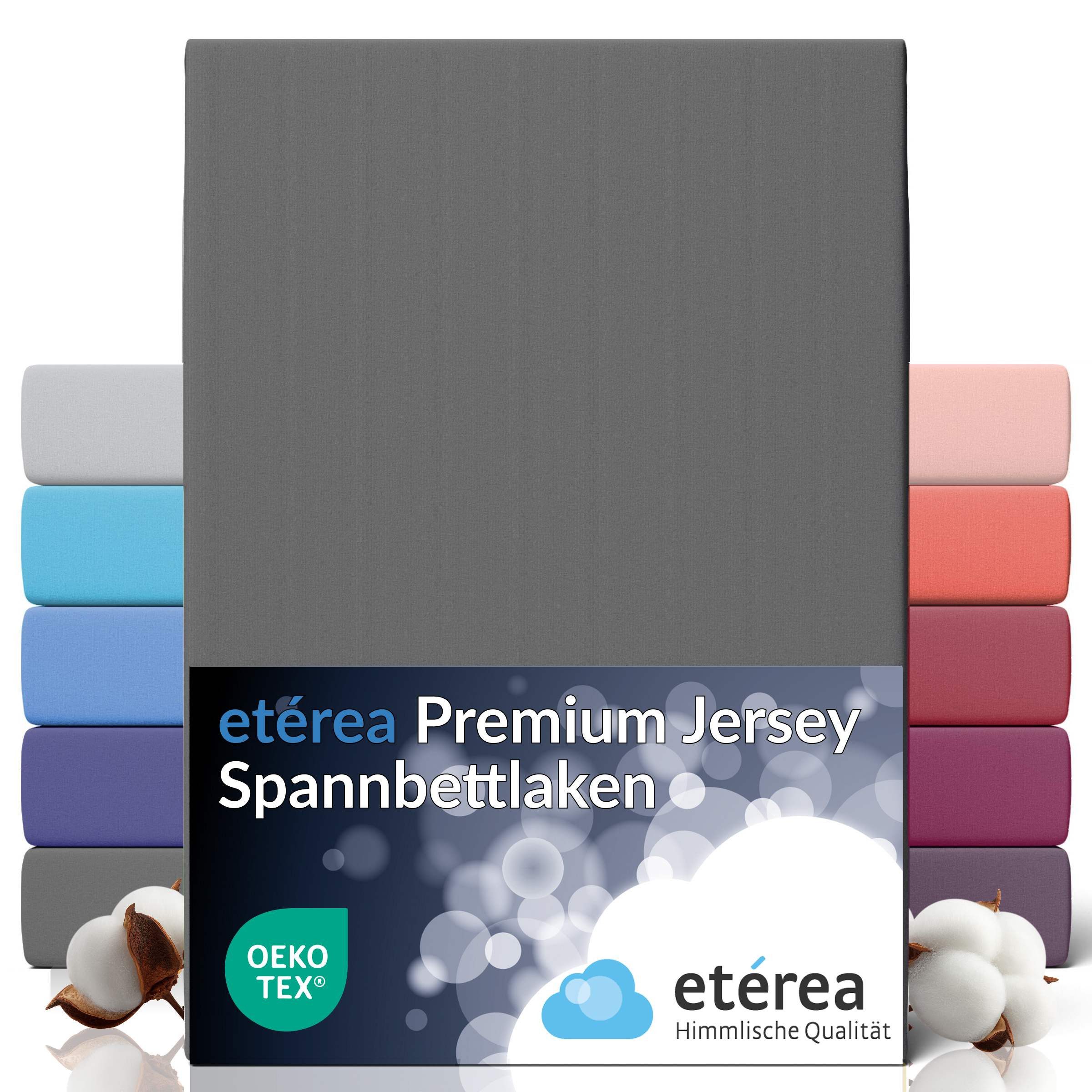 etérea Himmlische Qualität Spannbettlaken etérea Premium Jersey Spannbettlaken 90x200 -, Jersey, Gummizug: rundum, (1 Stück)