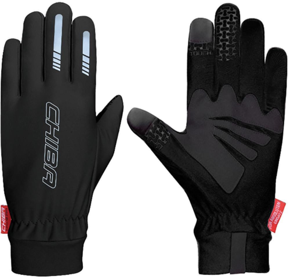 Fahrradhandschuhe CHIBA Thermofleece - Radhandschuhe schwarz XL, atmungsaktiv mit Touchf