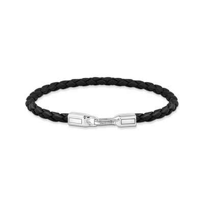 THOMAS SABO Silberarmband 925 Sterlingsilber, geschwärzt, Leder (Kein Set, 1-tlg., Kein Set)