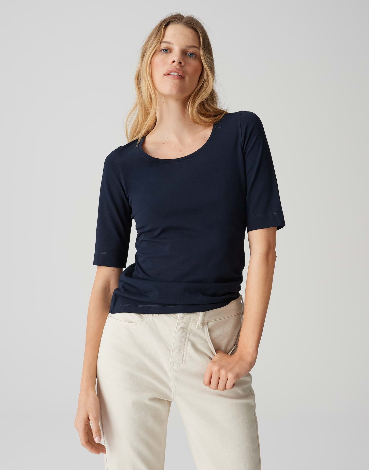 OPUS Kurzarmshirt Kurzarmshirt aus Jersey Slim Shirt aus Jersey günstig online kaufen