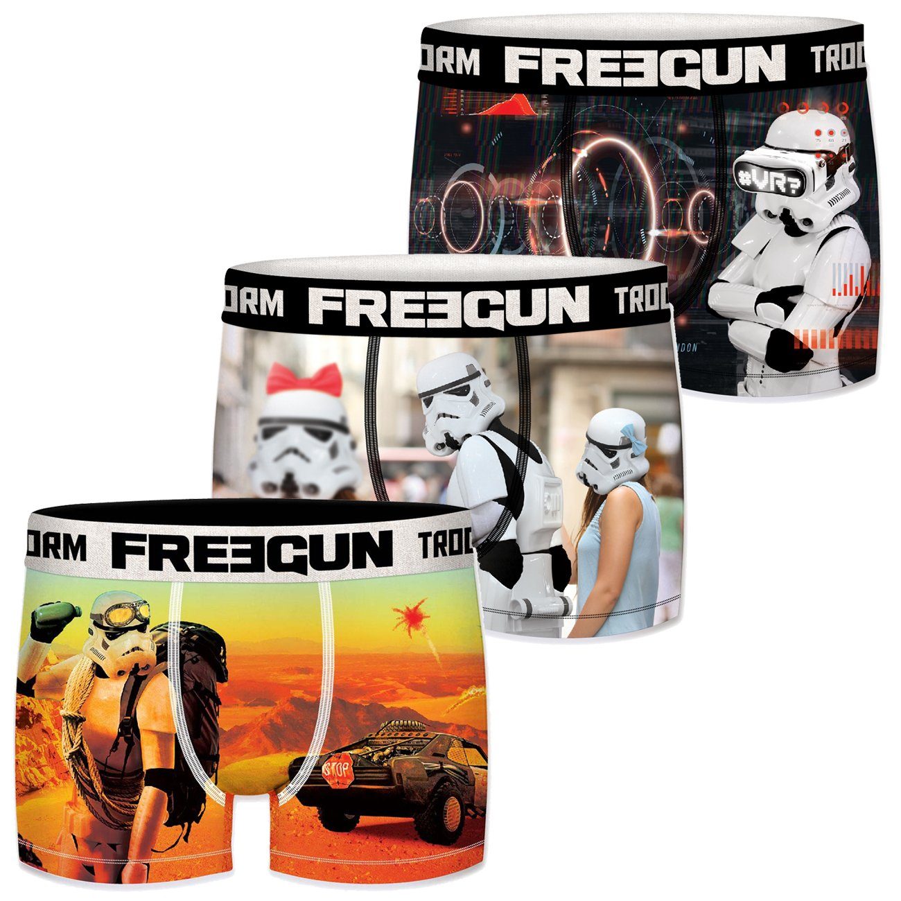 Freegun Boxershorts Star Wars Stormtrooper - 3er Pack (3-St) mit Star Wars Motiven
