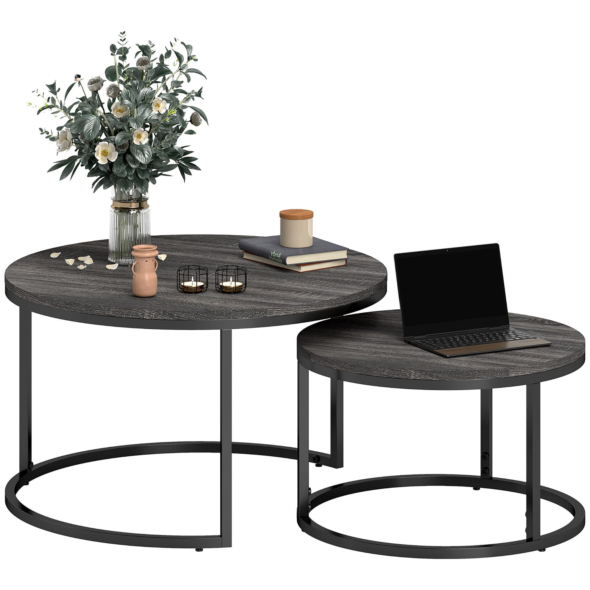 furnicato Beistelltisch Couchtisch 2er-Set, mit Metallgestell, Sofatis (1-St)