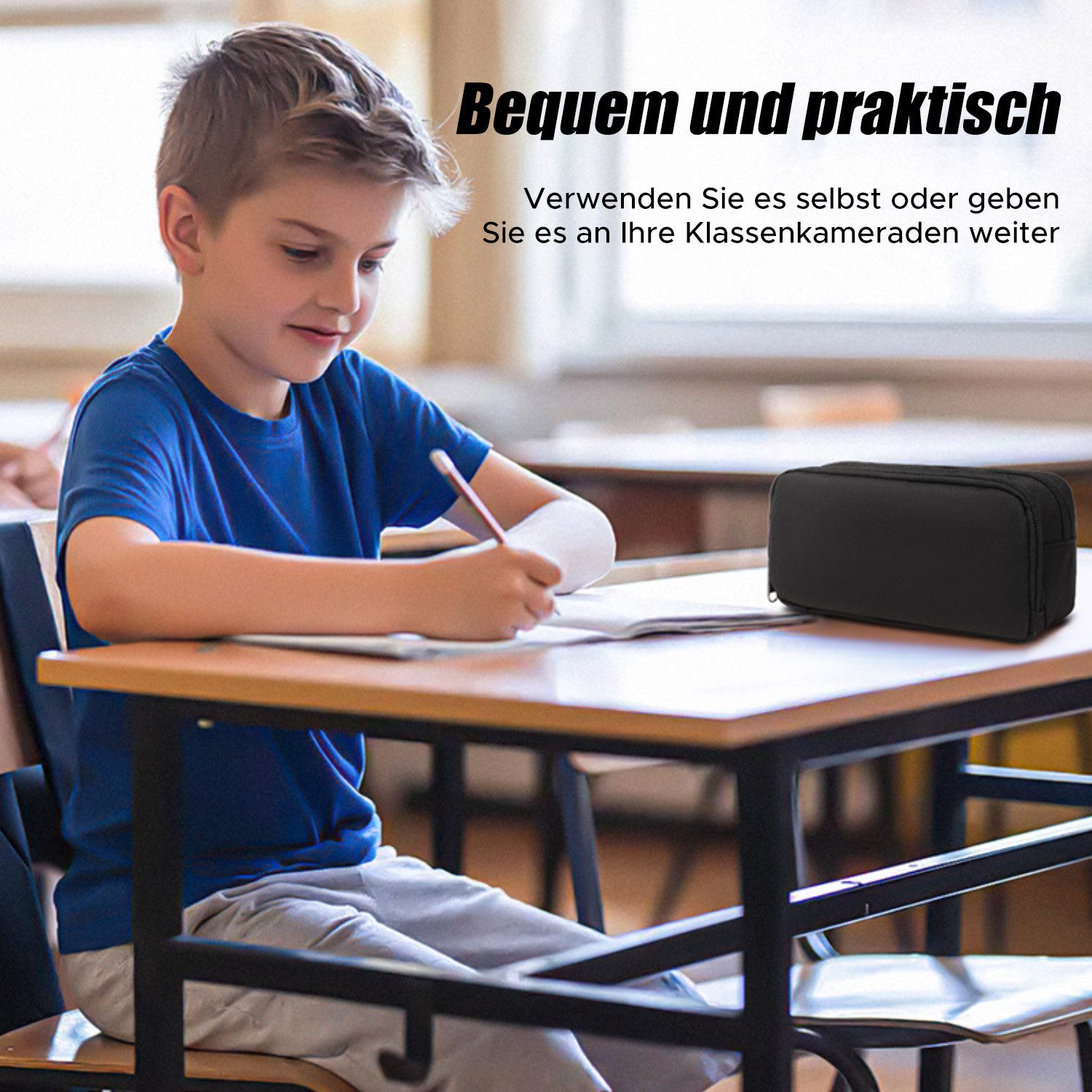 Thumbnail - Refttenw Federmäppchen Unisex Federtasche,Mäppchen Etui Stifte 2 Fach,stiftemäppchen kinder