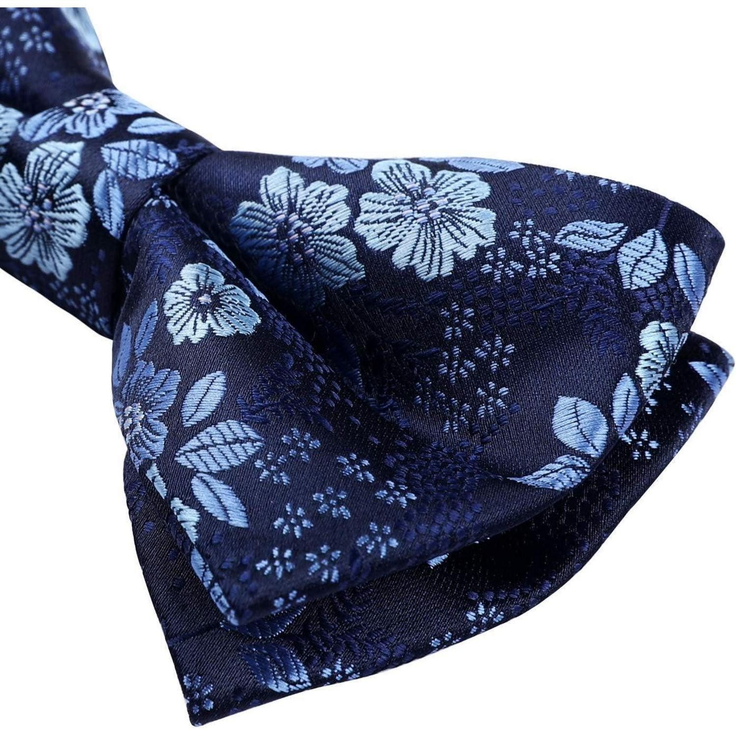 LuxusKollektion Krawatte Fliege Herren bereits gebunden verstellbar Paisley Marineblau Geblümt