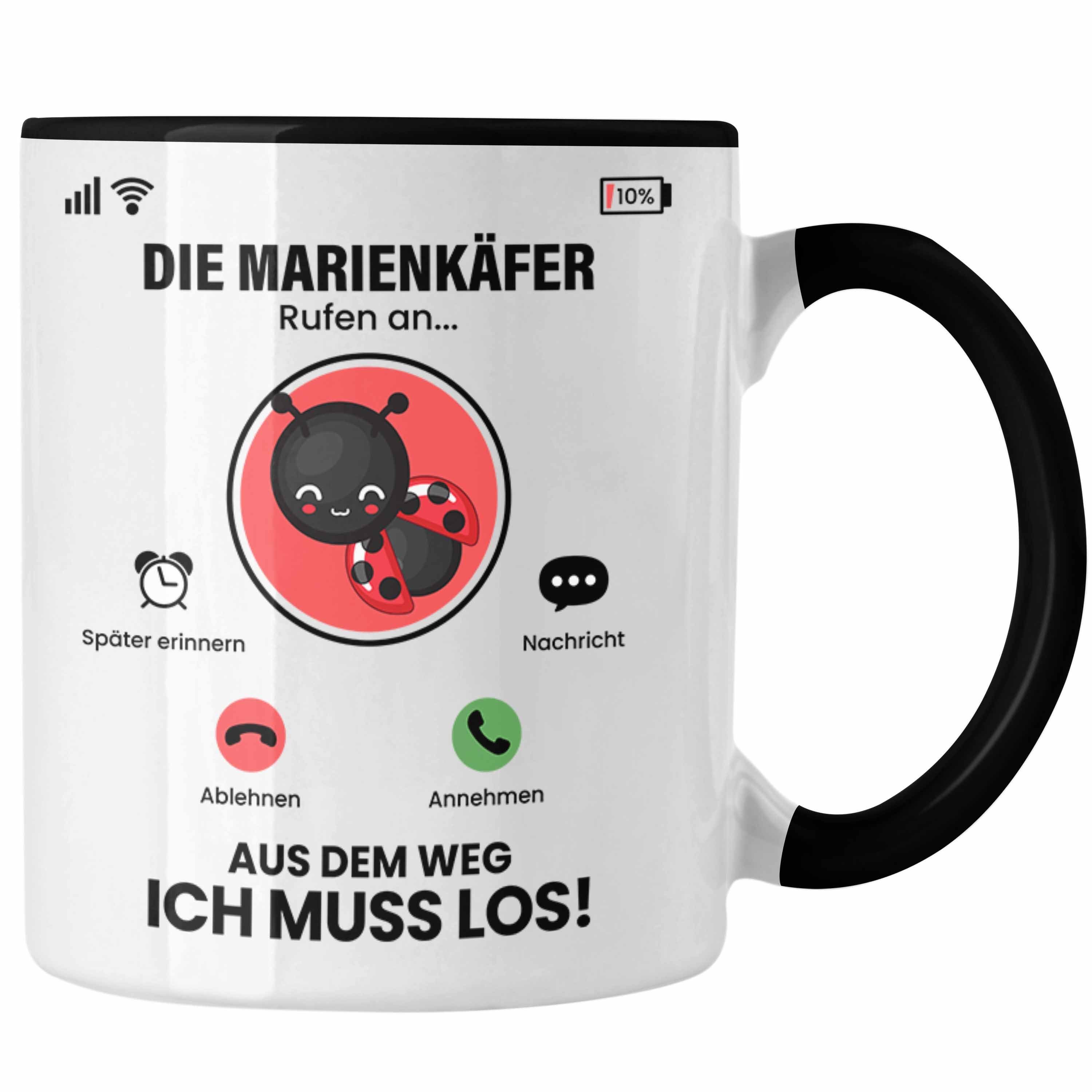 Trendation Tasse Die Marienkäfer Rufen An Tasse Geschenk für Marienkäfer Züchter Besitz Schwarz