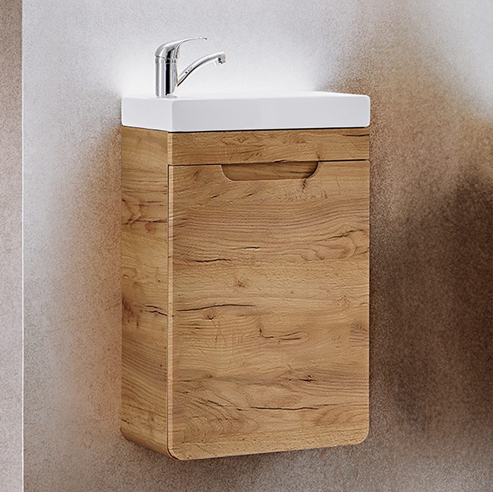 Lomadox Badmöbel-Set LUTON-56-CRAFT, (Spar-Set, 5-St., Waschtischunterschra günstig online kaufen