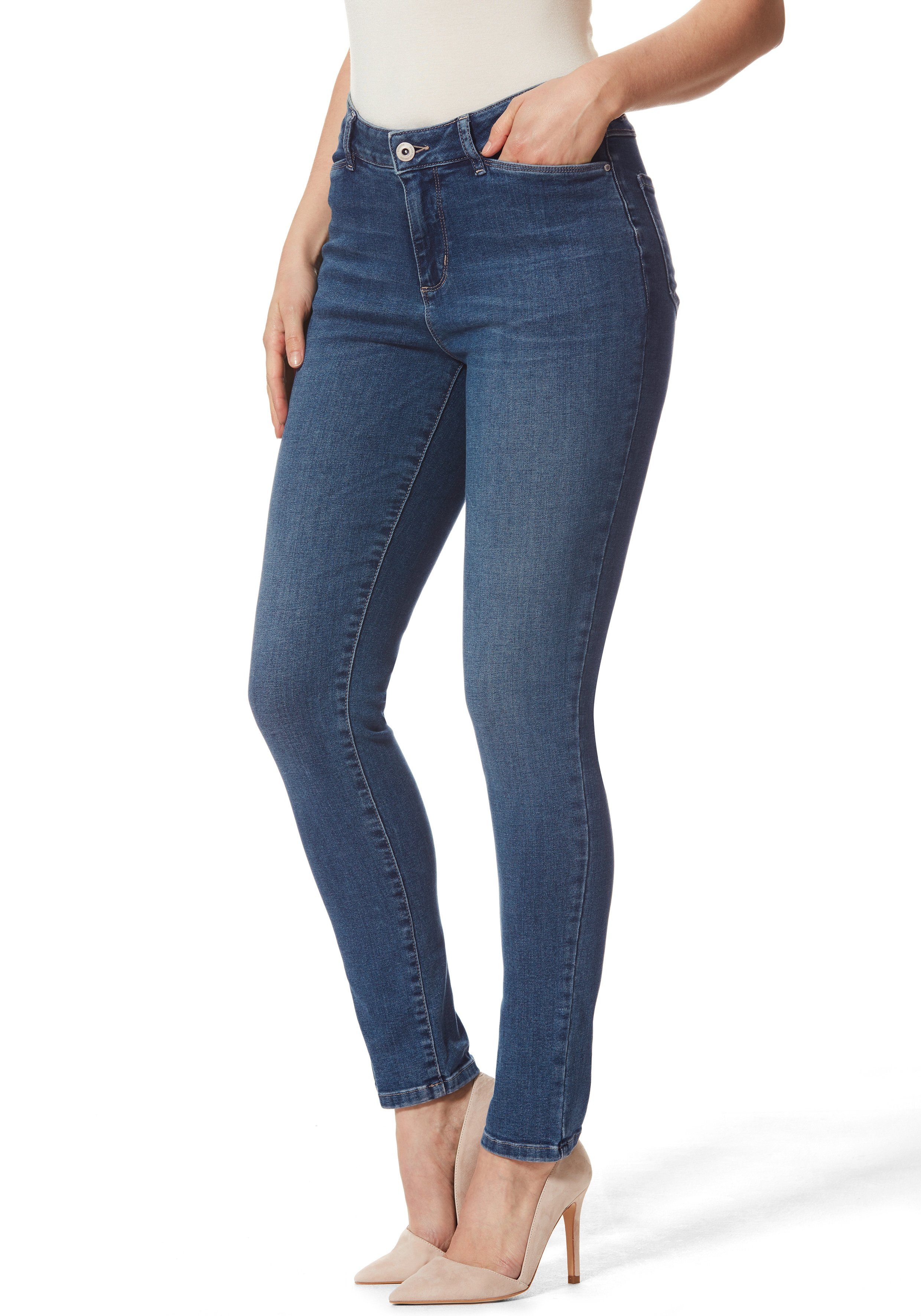 STOOKER WOMEN Slim-fit-Jeans Florenz Damen Stretch Jeans -MEDIUM BLUE- Slim günstig online kaufen