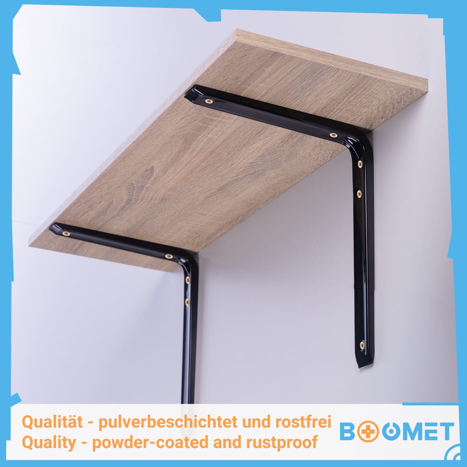 BOOMET Wandregalhalter Regalhalterung cm 2-tlg., 3 Regalwinkel, Weiß Regalträger 3x3