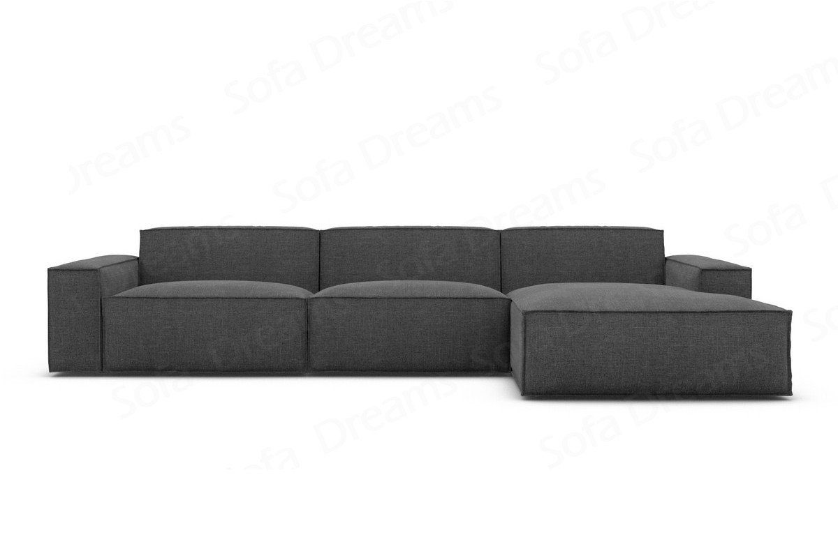 Stoffsofa, Sofa Dreams Formenta Sofa Mini L Ecksofa Designer Sofa Strukturstoff Eckcouch mit mane Stoff schwarzgrau97 Polsterecksofa