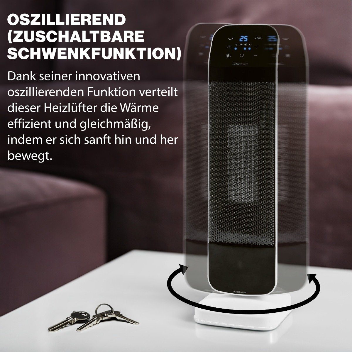 CLATRONIC Heizlüfter HL 3763, mit PTC-Keramik-Heizelement, max. 2000W