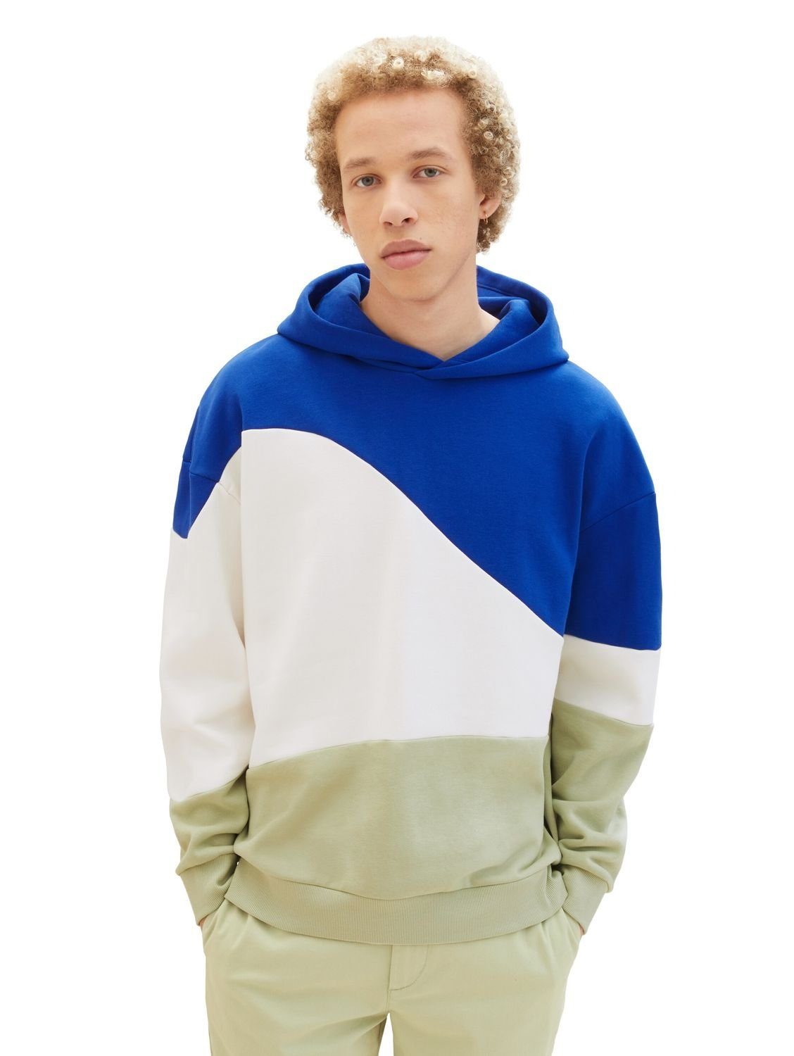 TOM TAILOR Denim Hoodie RELAXED COLORBLOCK aus Baumwollmix