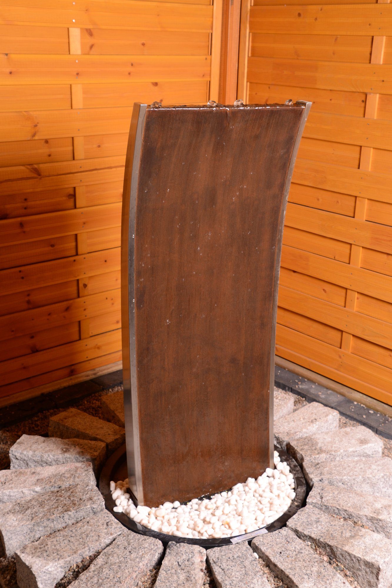 Köhko Gartenbrunnen "Mexiko" mit LED Höhe 119 CM Springbrunnen aus Cortenstahl