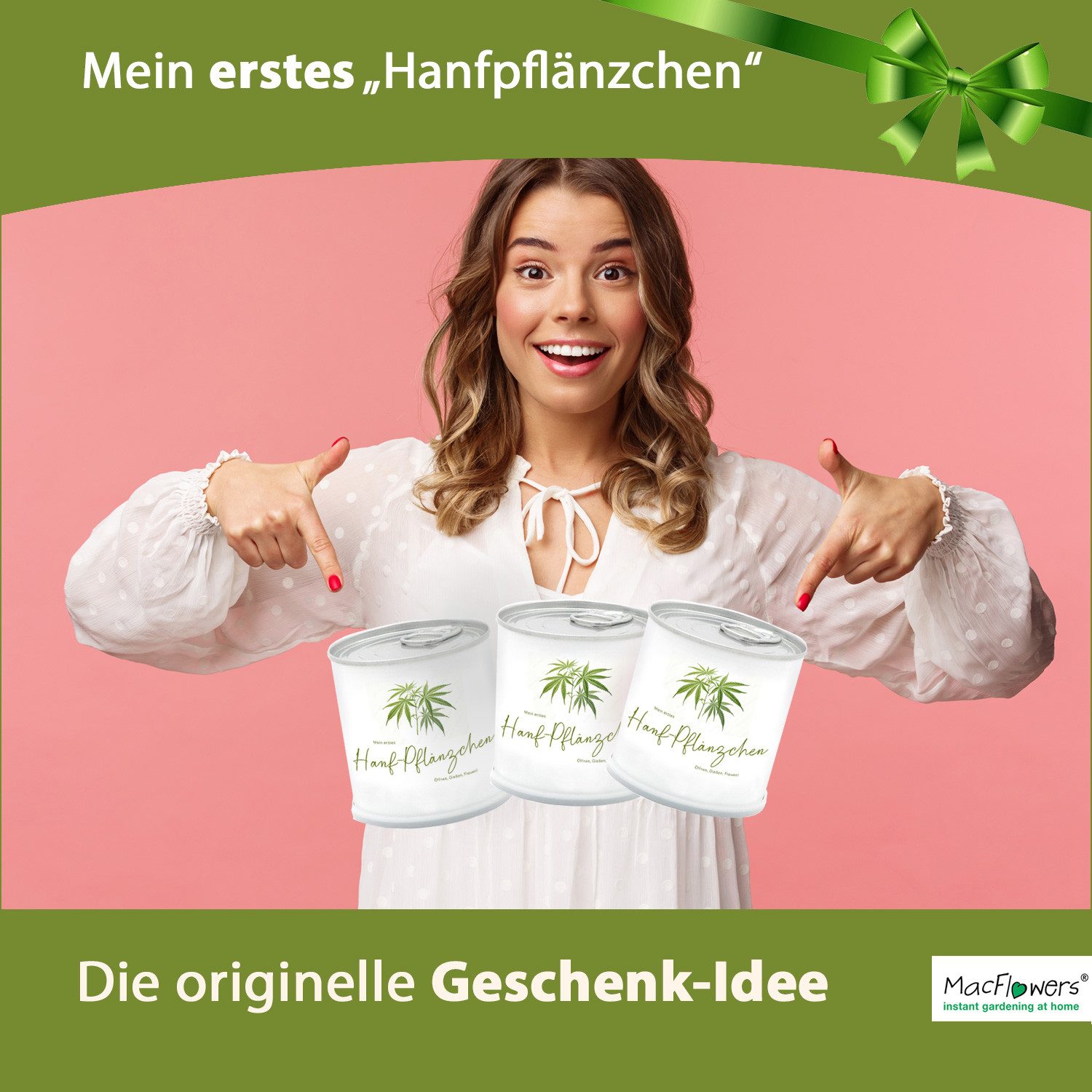 MacFlowers® Blumentopf Mein erstes „Hanfpflänzchen”, Originelle günstig online kaufen
