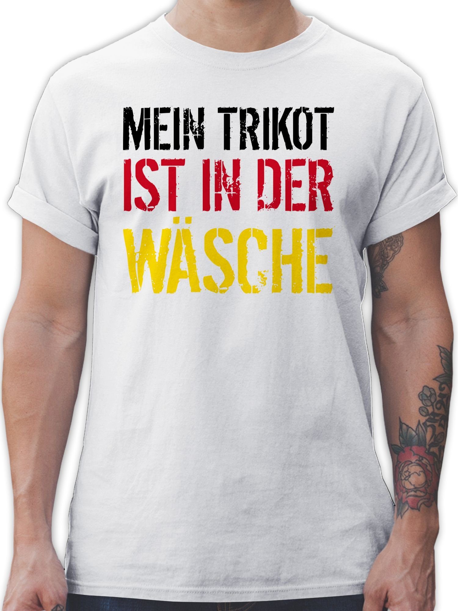 2024 Fussball Weiß Wäsche T-Shirt Shirtracer Mein 1 ist der Trikot WM in EM Deutschland