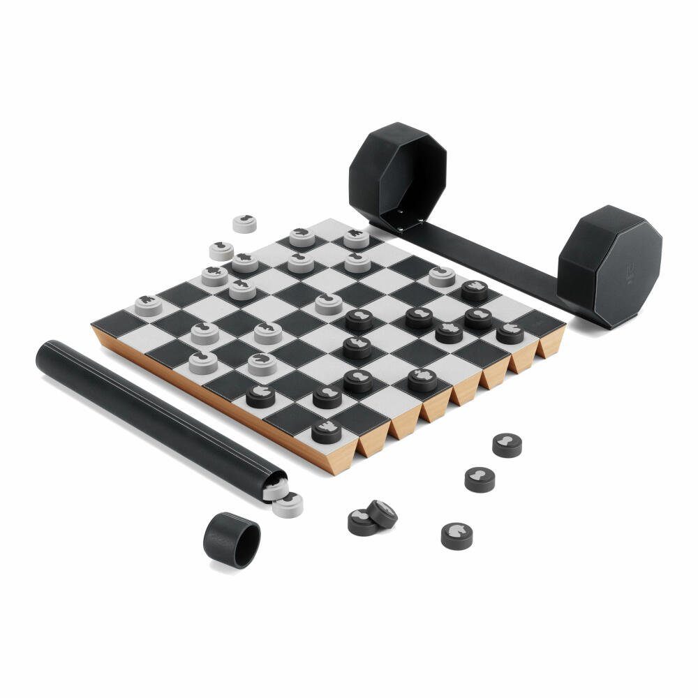 Umbra Spiel, Rolz Schach und Dame, Spielbrett ist zusammenrollbar