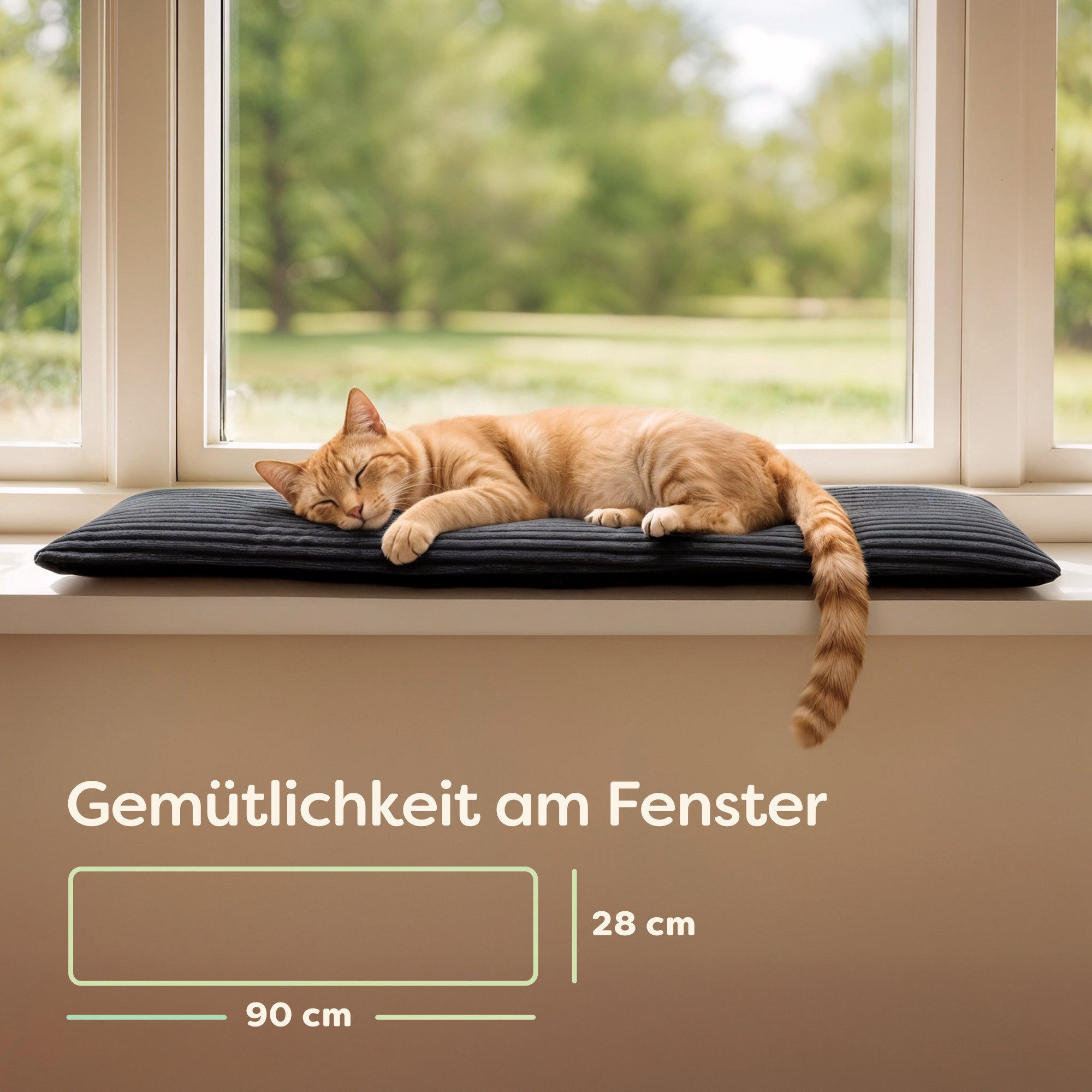 Knupis Tierdecke Selbstheizende Wärmedecke Hund & Katze – Thermodecke Grau ohne Strom, Rutschfest & Ohne Strom – Waschbare Heizmatte Fensterbrett