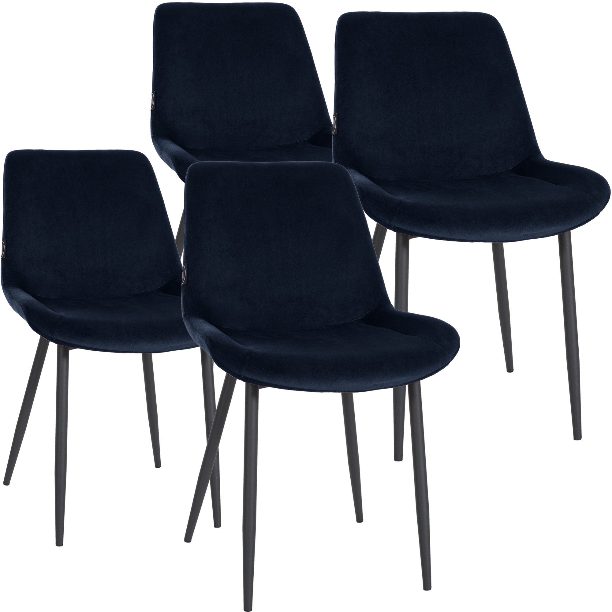 CLP Esszimmerstuhl Victoria (4er Set), Samtbezug, mit Rückenlehne