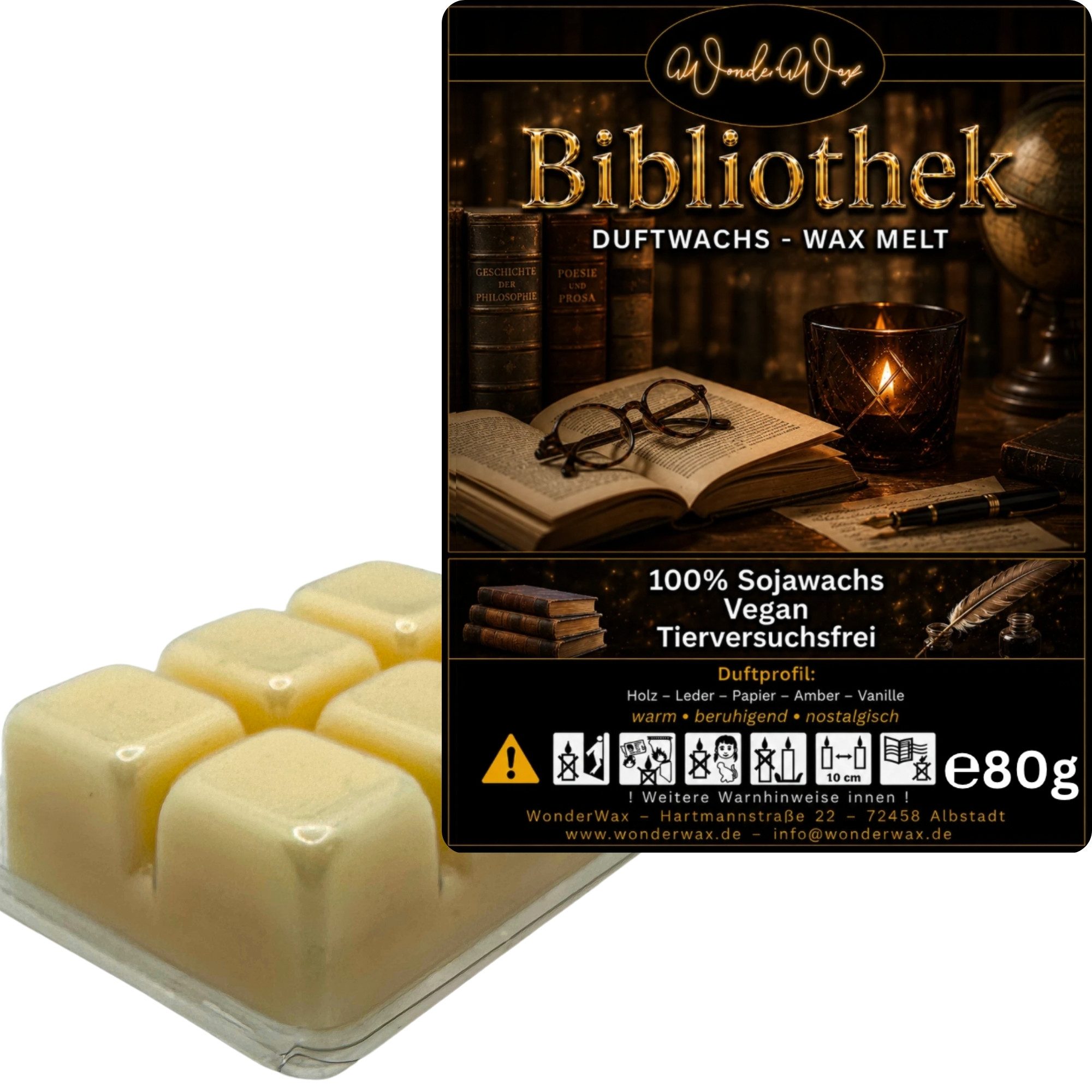 WonderWax Duftwachs WonderWax® Duftwachs 6 Würfel, (Bibliothek), Duftrichtung: Bibliothek