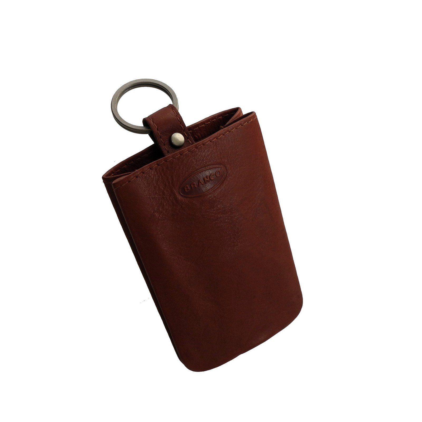 BRANCO Schlüsseltasche Branco - Leder Schlüsseletui Schlüsseltasche  Schlüsselringe Schlüssel, Maße ca. in Zentimeter : 10 x 6.5 x 1 (BxHxT),  Gewicht ca. 26 Gramm