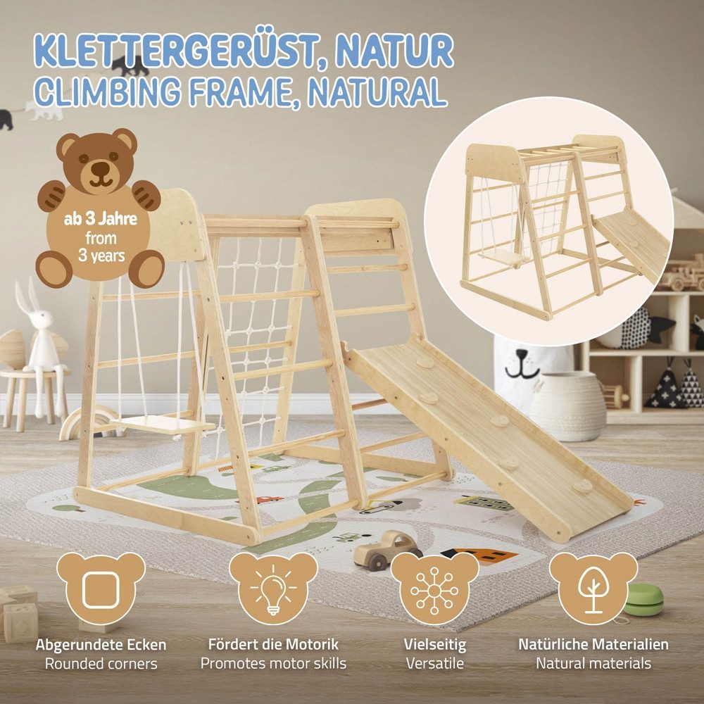 Joyz Klettergerüst Indoor Holz Spielplatz Motorik günstig online kaufen