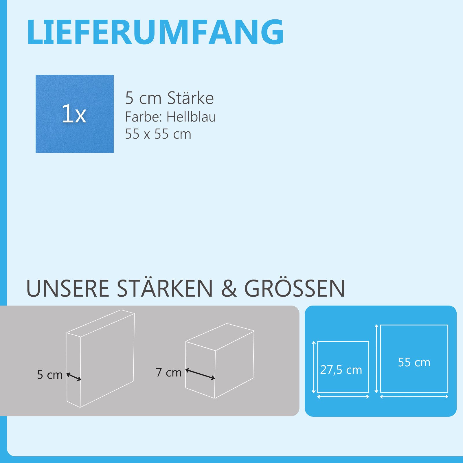 platino24 Akustikplatte Quadrat Basic aus Basotect ® G+ 55x55cm