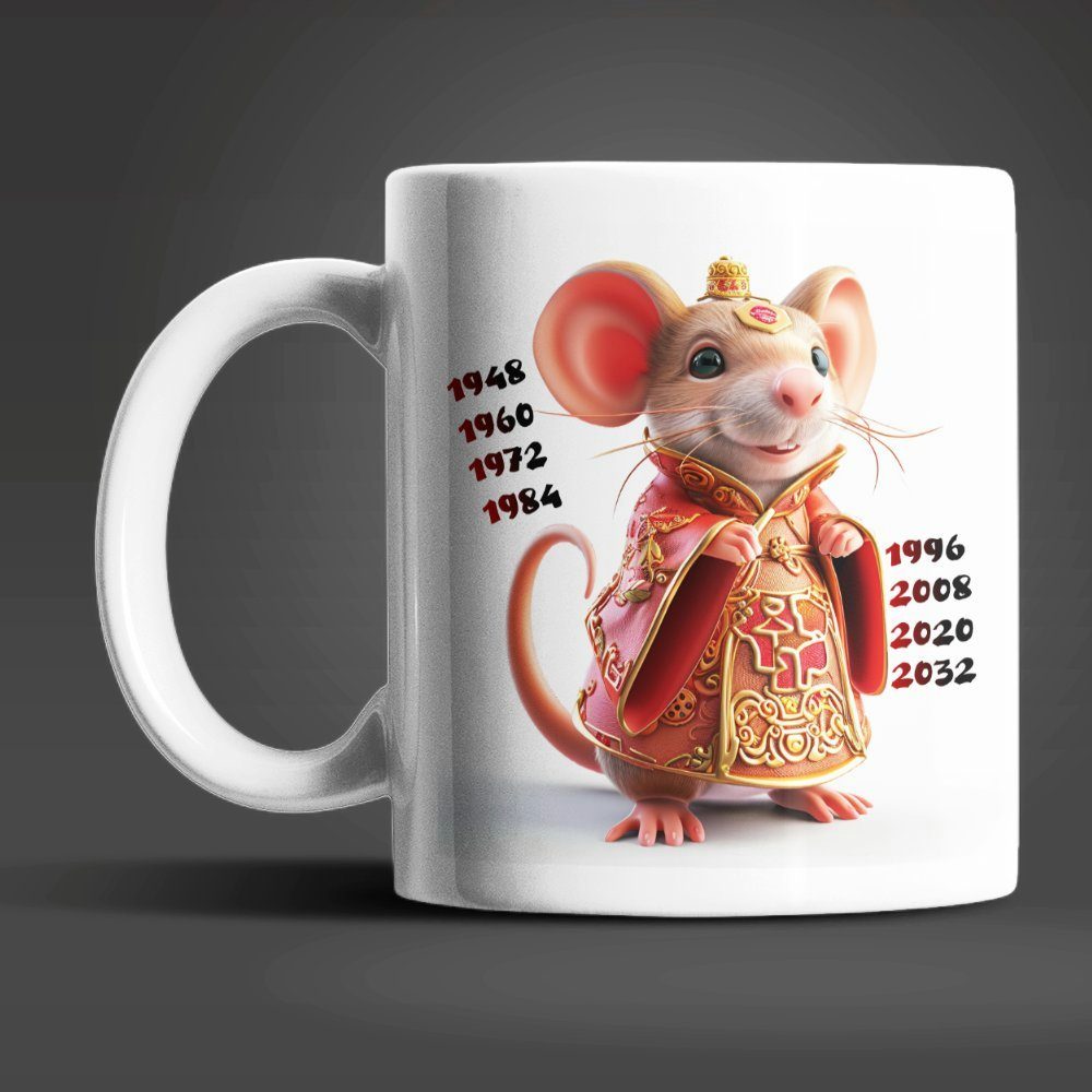 WS-Trend Tasse Ratte Chinesisches Jahres Sternzeichen Tasse Kaffeetasse Teetasse, Keramik