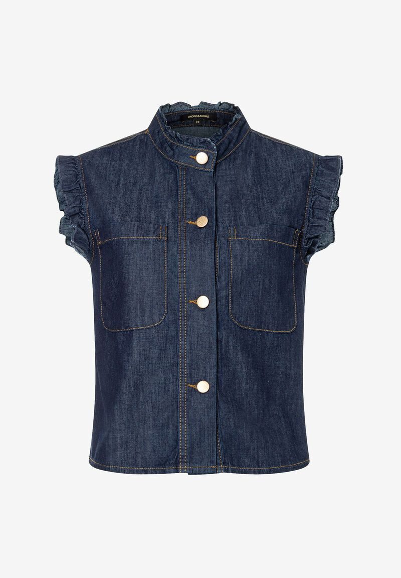 MORE&MORE Rüschenbluse Jeansbluse günstig online kaufen