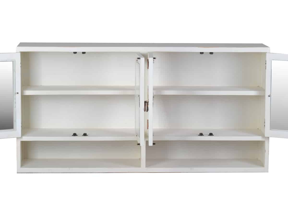 MiaMöbel Hängeschrank Mexico aus massivem Pinienholz Weiß