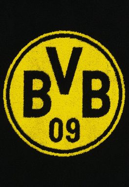 BVB Duschtuch BVB-Duschtuch Emblem 70x140 cm, Baumwolle (Set, 1-St), Mit gewebter Bordüre