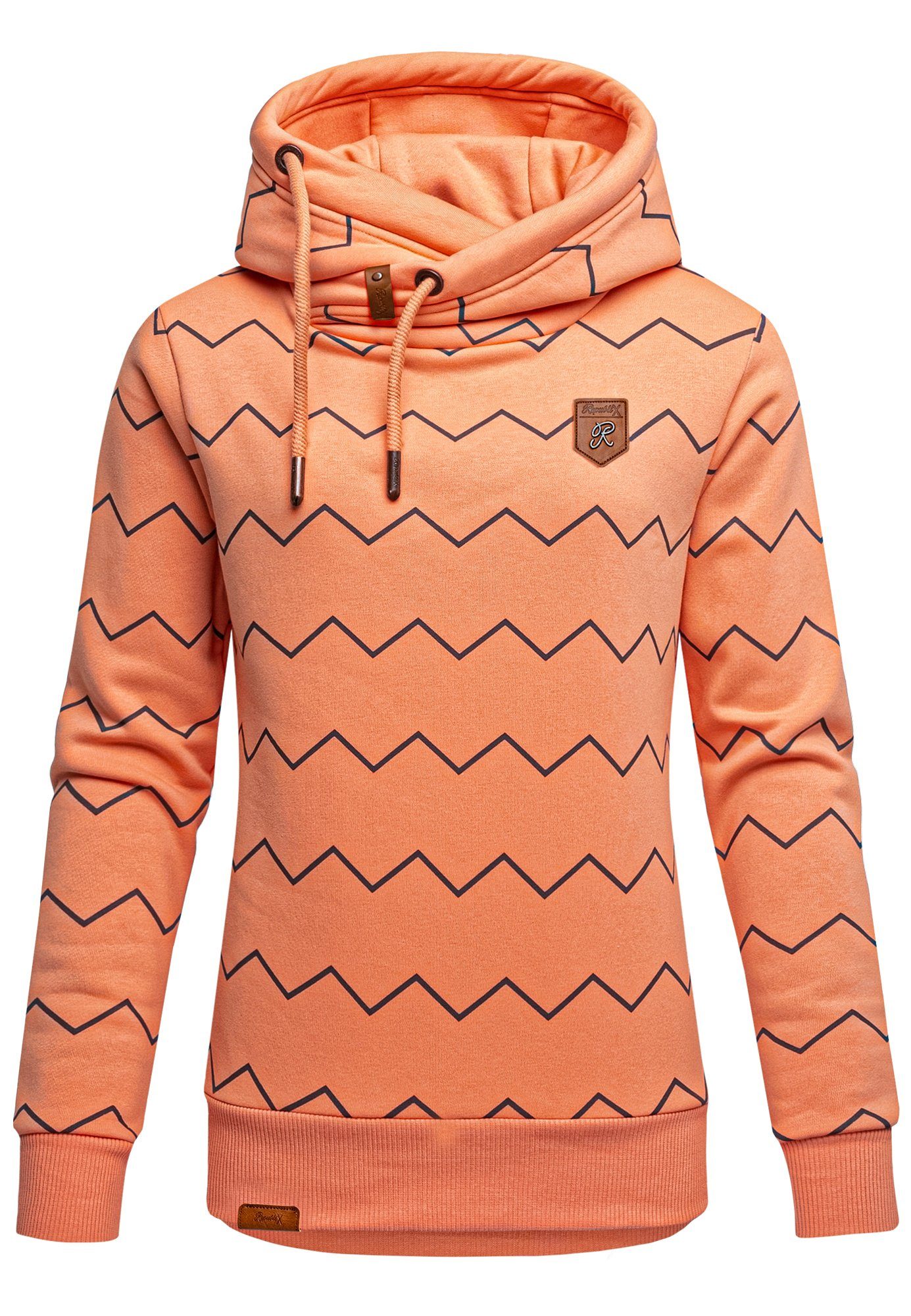 REPUBLIX Kapuzenpullover JULIET Damen Kapuzenpullover Hoodie Sweatjacke Print Pullover Corall