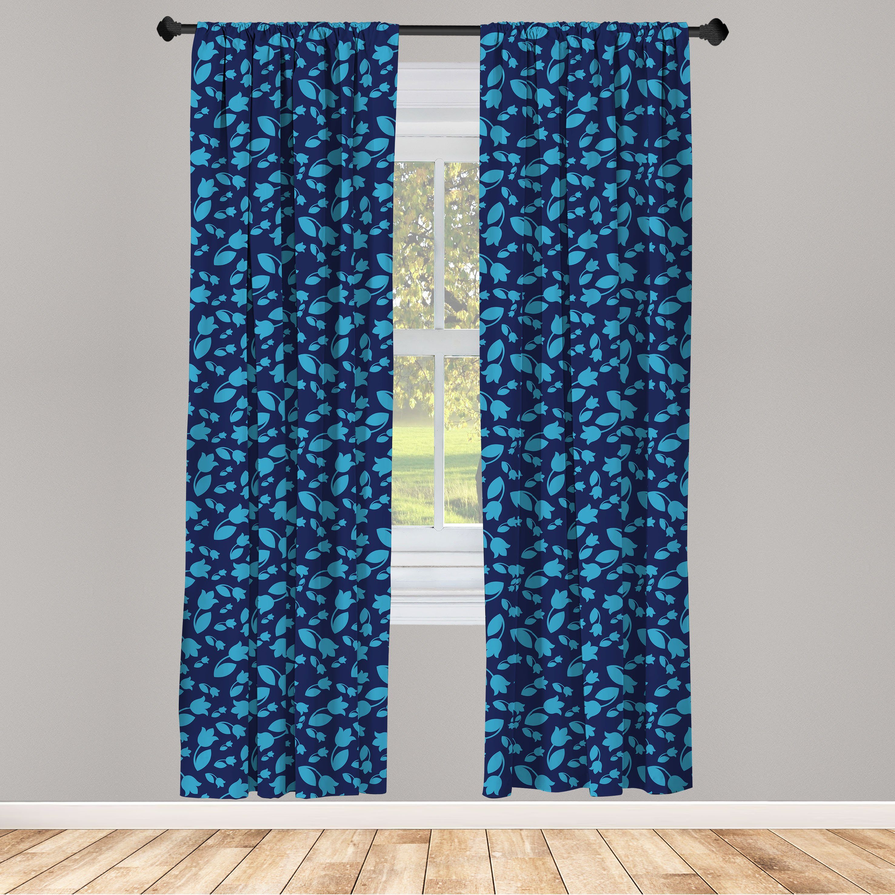 Gardine Vorhang für Wohnzimmer Schlafzimmer Dekor, Abakuhaus, Microfaser, Tulpe Klassische Silhouette Blumen
