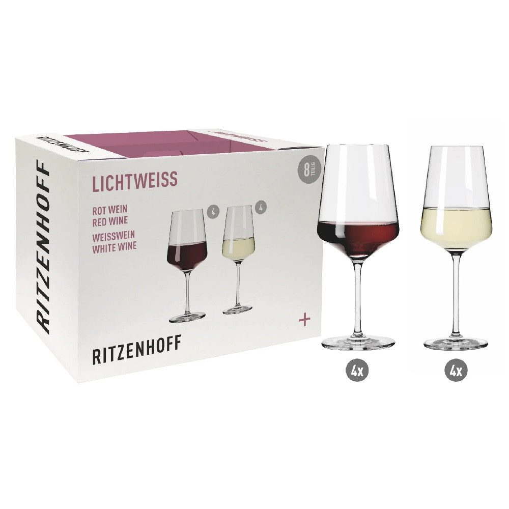 Ritzenhoff Weinglas Ritzenhoff Lichtweiss Julie Rot/Weiß 8er-Set 2021, Kristallglas – Bild 2 von 5