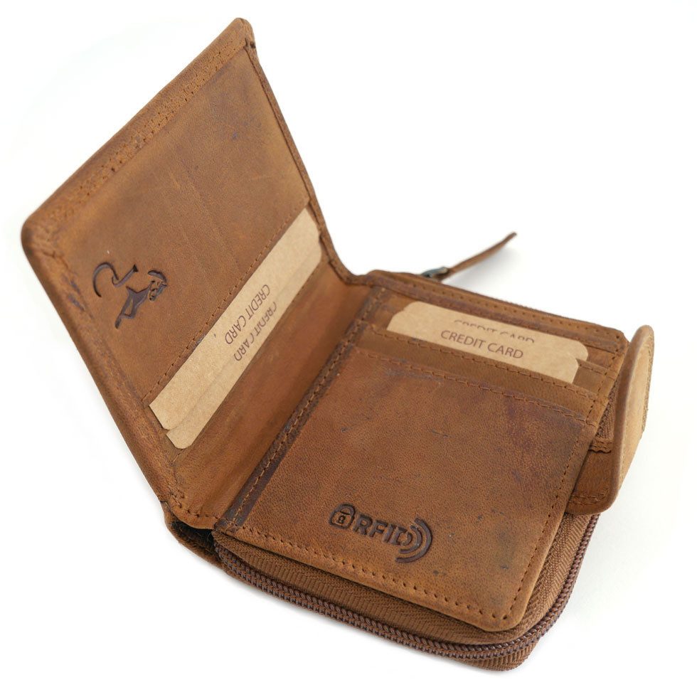 JOCKEY CLUB Geldbörse TASCHENFORMAT RV, Reißverschluss und 5 Kartenfächer, RFID-Schutz