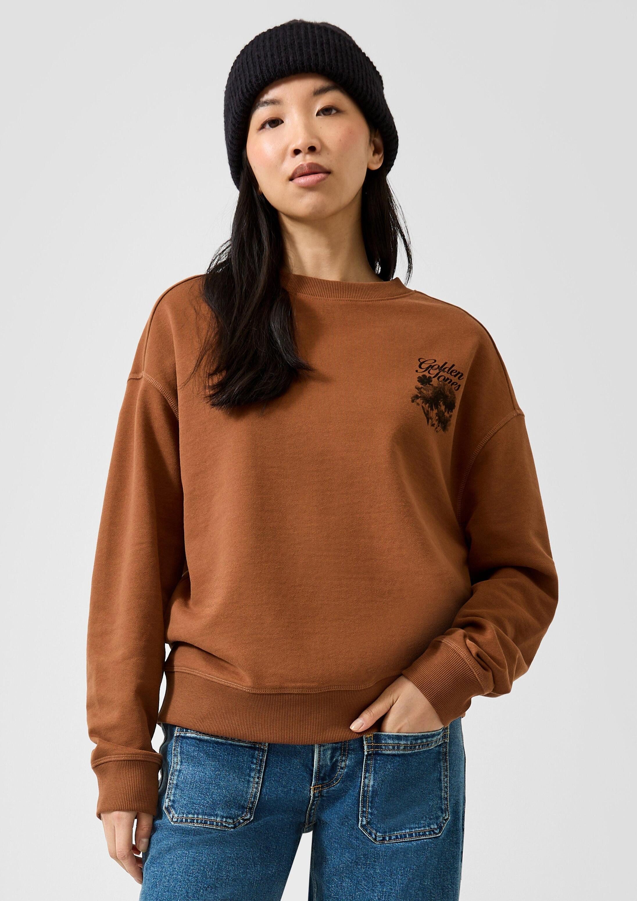 QS Sweatshirt Sweatshirt Sweatshirt mit Rückenprint